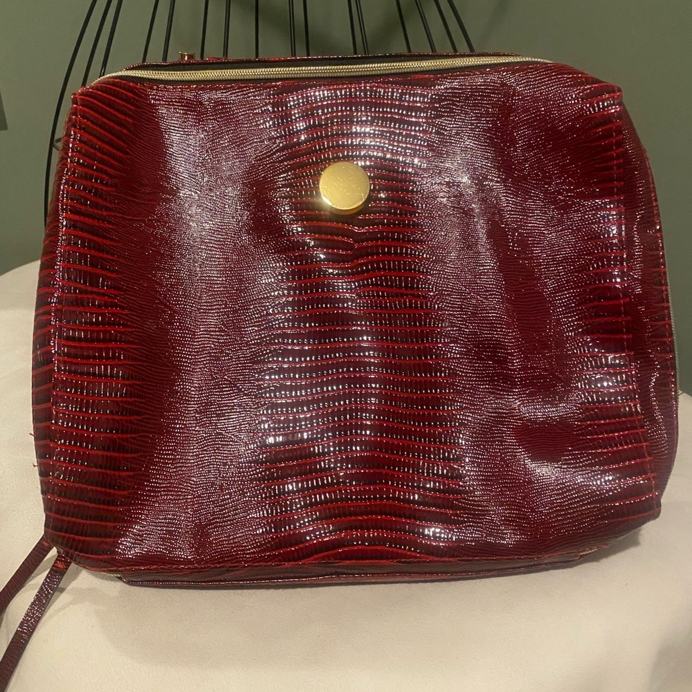 Lancôme reptile print bag/ cosmetic case